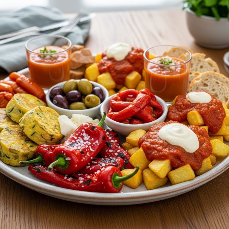 Mouthwatering Veggie Spanish Breakfast Tapas Platter for Two