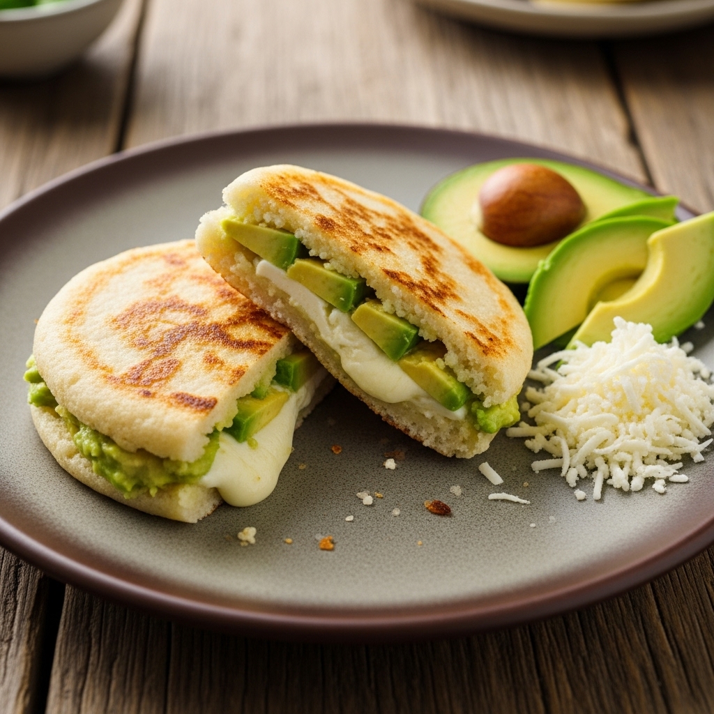 Mouthwatering Venezuelan Arepas with Avocado and Cheese: A Cinematic Culinary Experience