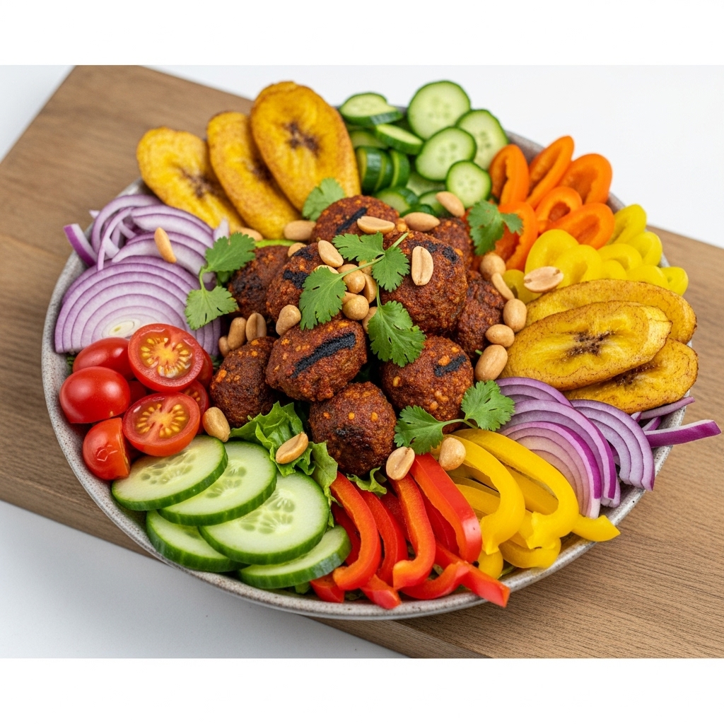 Nigerian Vegetarian Suya Bowl: A Fusion of Flavors and Textures for a Scrumptious Morning Feast