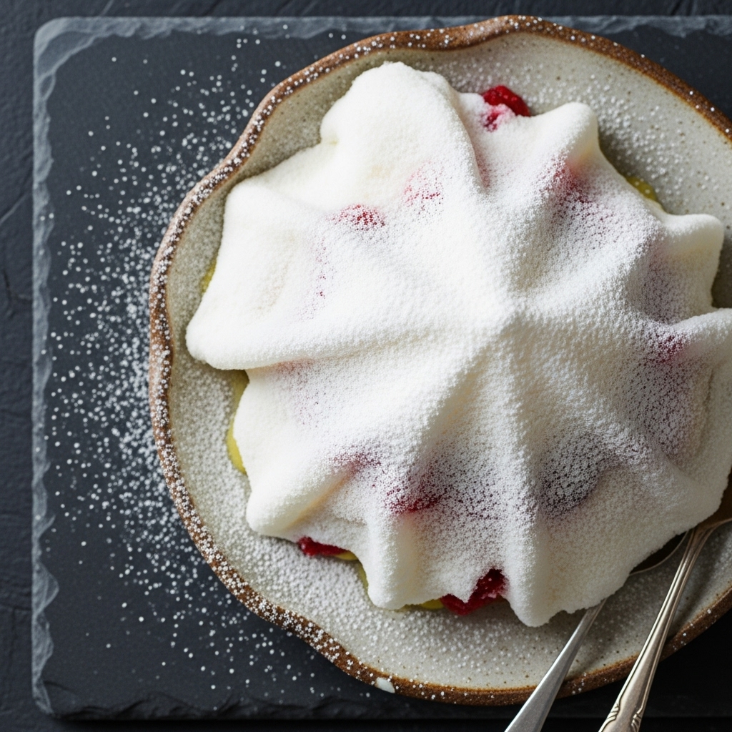 Nordic Frozen Delight: A Vegetarian Veil of Snowy Sweetness