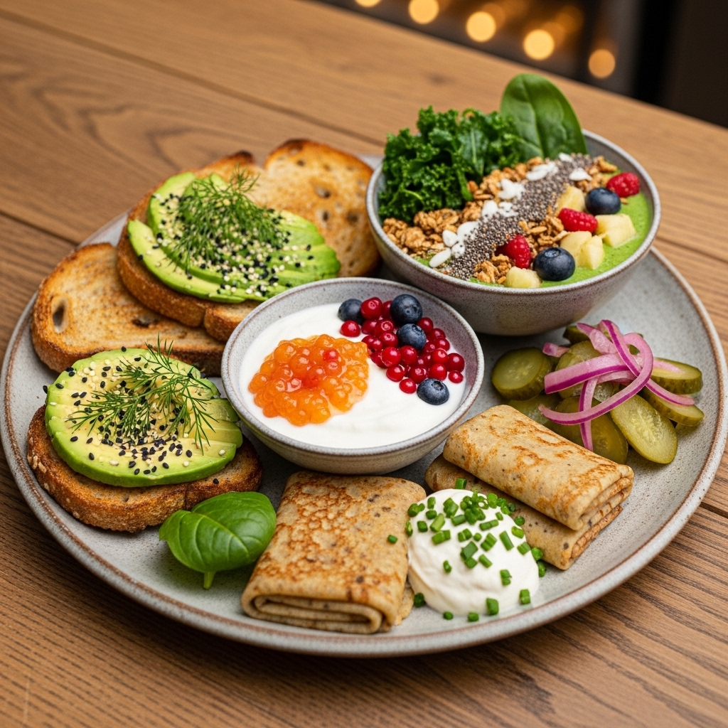 “Nordic Vegetarian Gourmet Breakfast: A Symphony of Textures and Flavors”