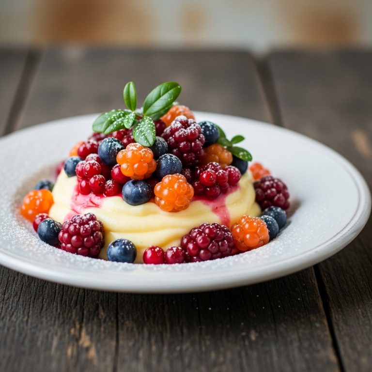 Nordic Wild Berry & Lemon Custard Delight: A Vegetarian Dessert Masterpiece