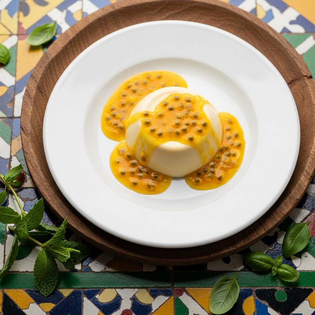 Paleo Caribbean Coconut Panna Cotta with Mango Passionfruit Sauce