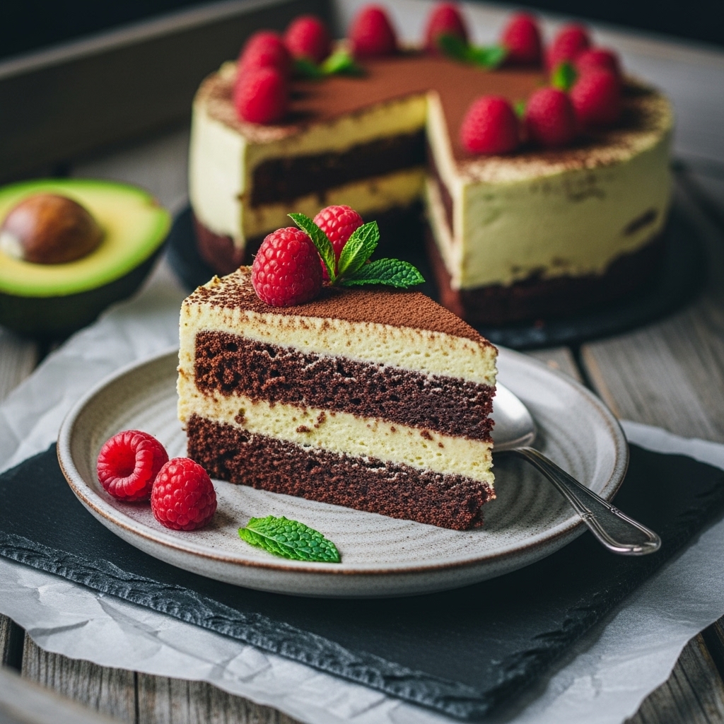 Paleo Chocolate Avocado Mousse Cake