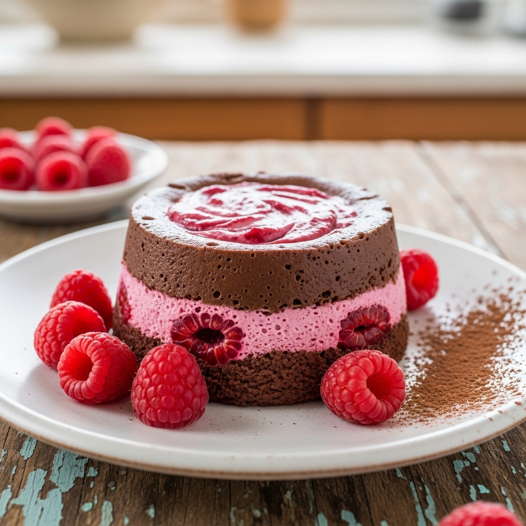 Paleo Chocolate Mousse with Raspberry Swirl