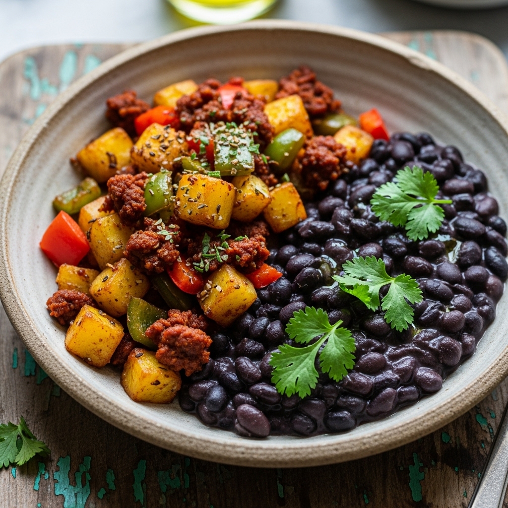 Paleo Cuban Brunch: Savory Plantain Hash & Smoky Black Beans