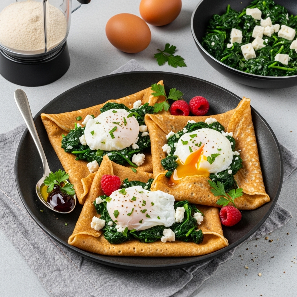 Indulgent Polish Breakfast: Smoked Kielbasa Hash with Poached Eggs and Potato Pancakes