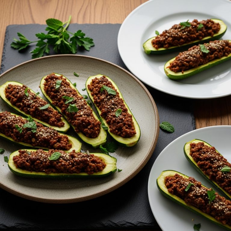 Paleo-Friendly Lebanese Zucchini Boats Stuffed with Spiced Ground Meat