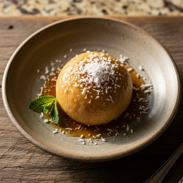 Paleo Ghanaian Coconut and Cassava Fufu Dessert