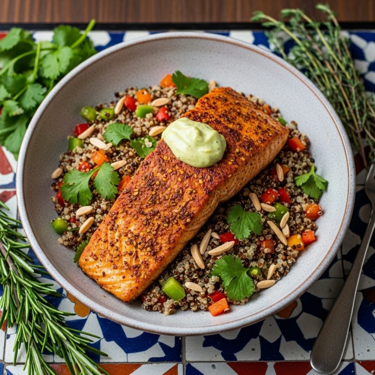 Paleo-Indian Spiced Salmon and Quinoa Bowl