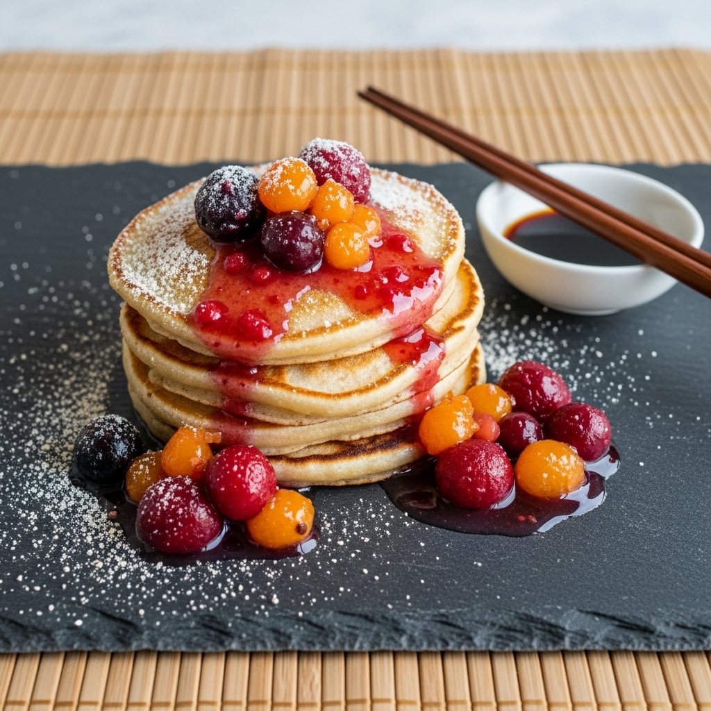 Paleo Italian Almond Flour Pancakes with Citrus Berry Compote