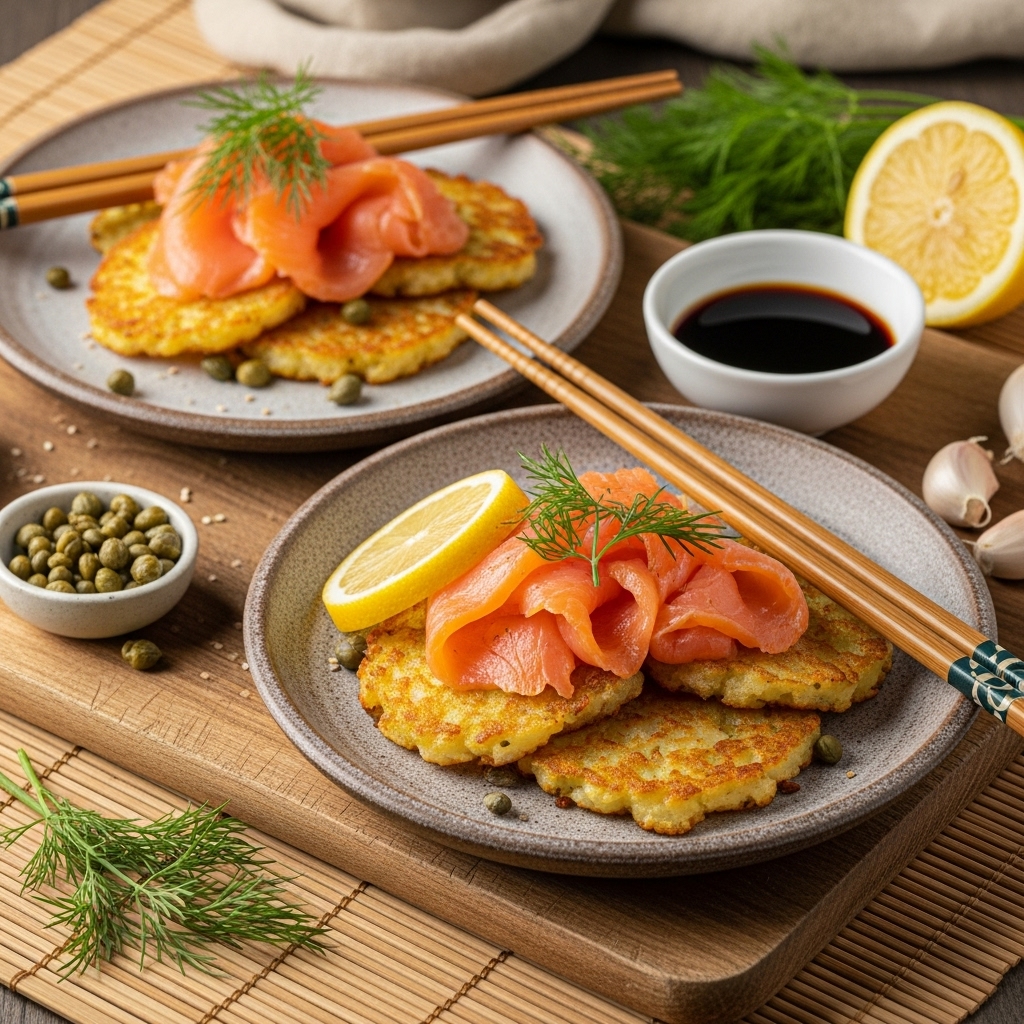Paleo Russian Brunch: Smoked Salmon & Cauliflower Hash Browns