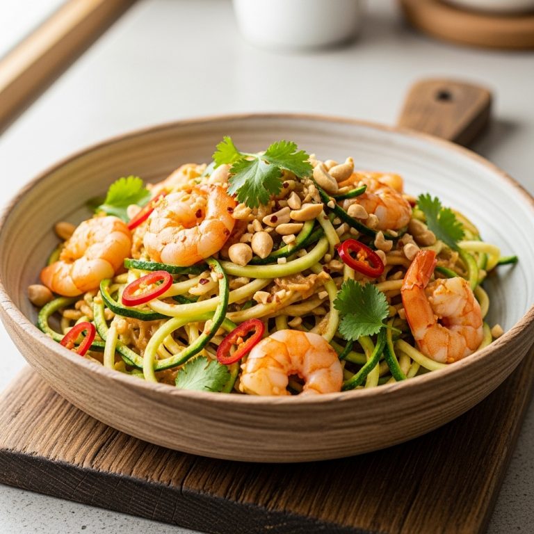 Paleo Thai Zucchini Noodle Pad Thai with Shrimp