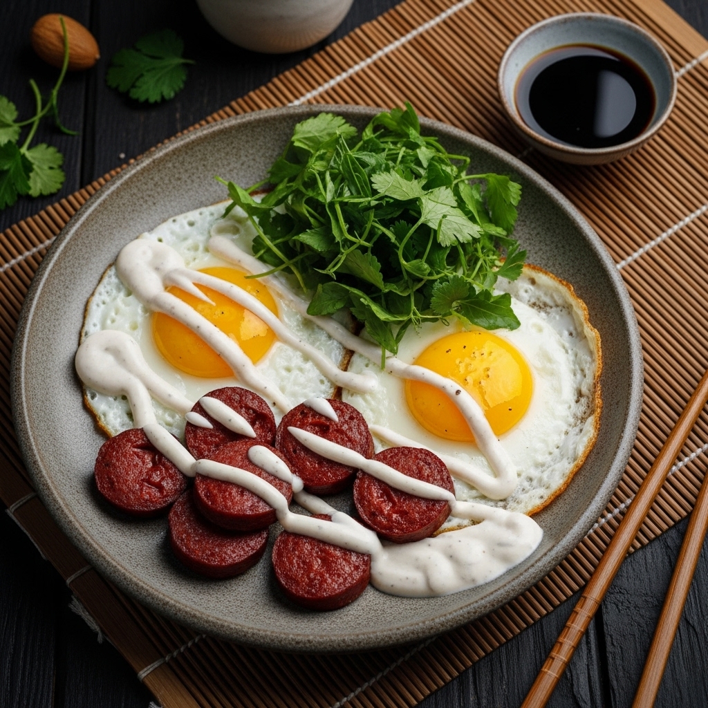 Paleo Turkish Brunch Delight: Sujuk & Eggs with Almond Flour Yogurt Sauce