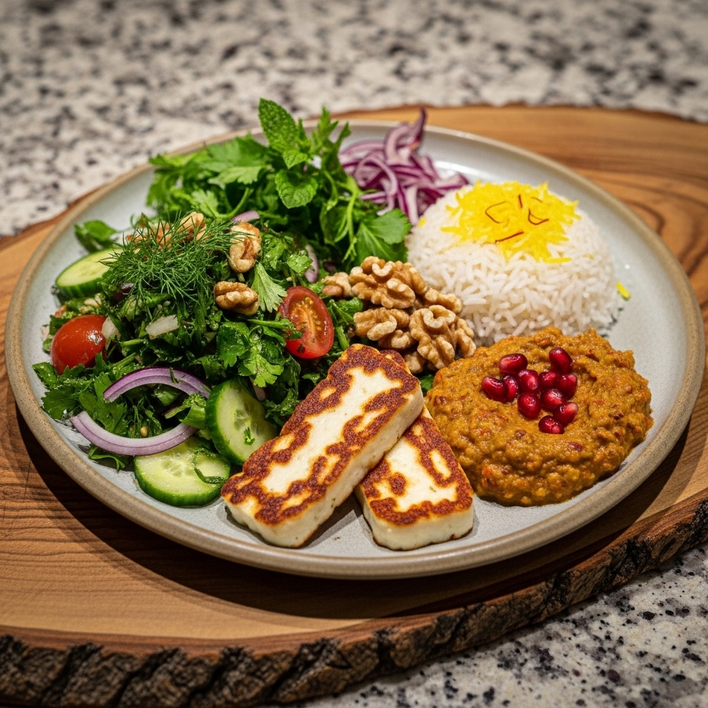 Persian Herb Garden Delight: A Vegan Lunch Masterpiece