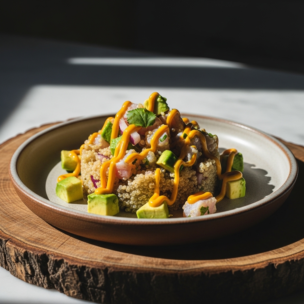 Peruvian Quinoa Ceviche with Avocado and Aji Amarillo Sauce – Vegetarian Delight