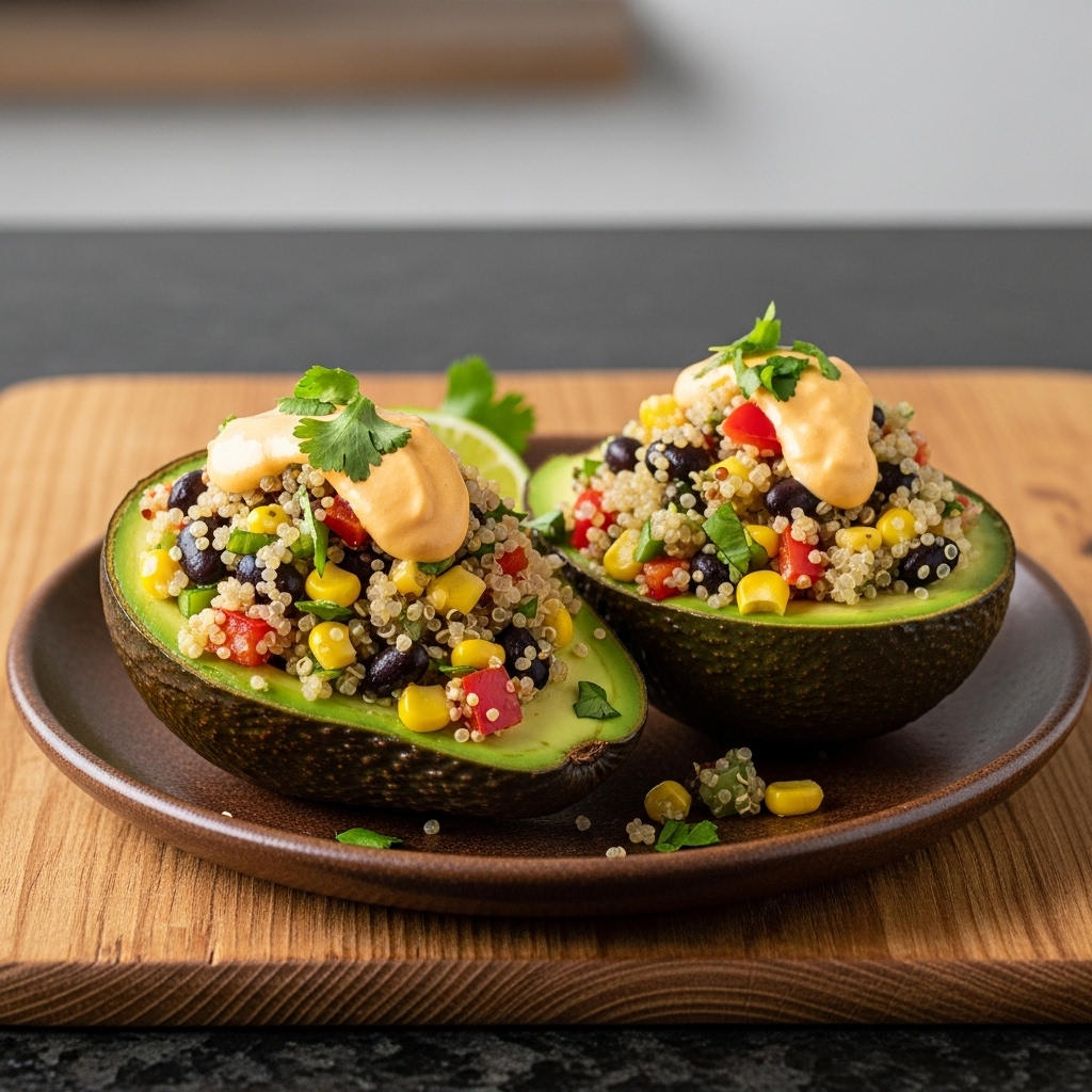 Peruvian Stuffed Avocado Boats with Quinoa & Black Beans – A Vegetarian Delight!