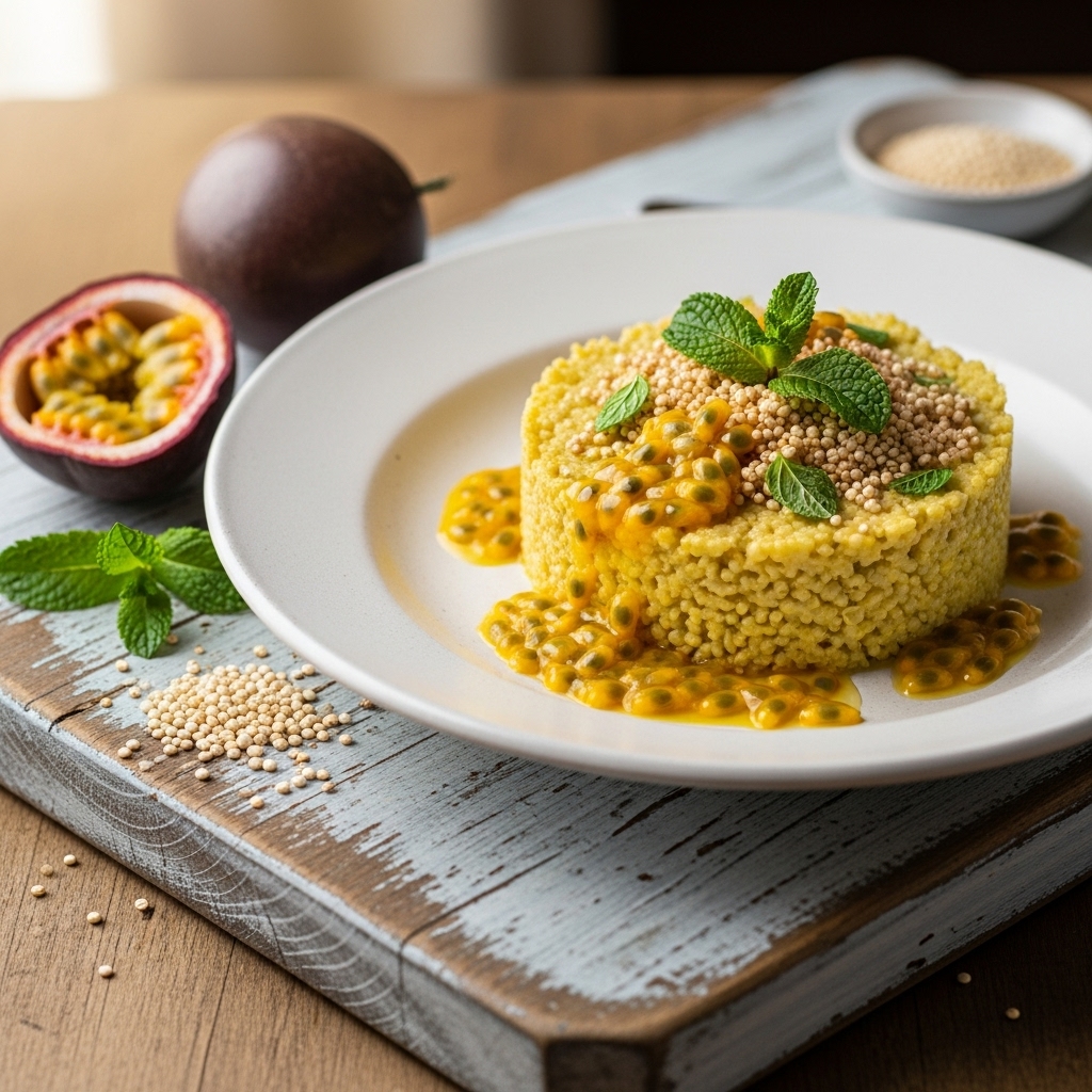 Peruvian Vegan Quinoa Porridge with Passion Fruit Glaze – A Flavorful Start to Your Day