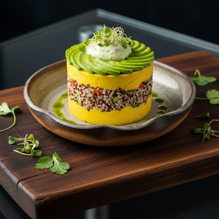 Peruvian Vegetarian Causa with Quinoa and Avocado