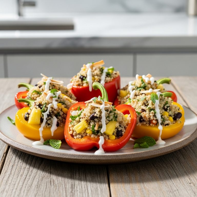 Polynesian Vegetarian Paradise: Coconut Lime Quinoa Stuffed Bell Peppers