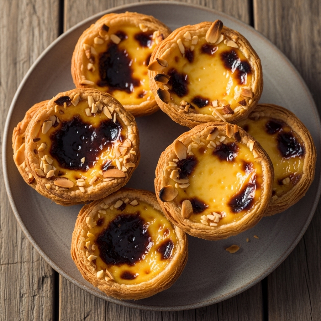 Portuguese Custard Tarts with Almond Crust: A Flavorful Fusion of Sweetness and Mouthfeel