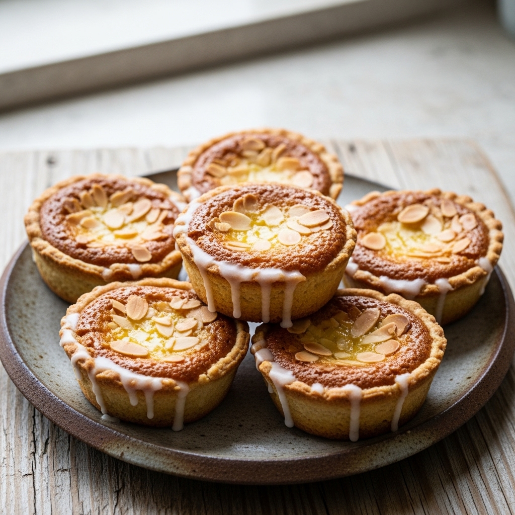 Portuguese Gluten-Free Almond Tarts with Lemon Glaze