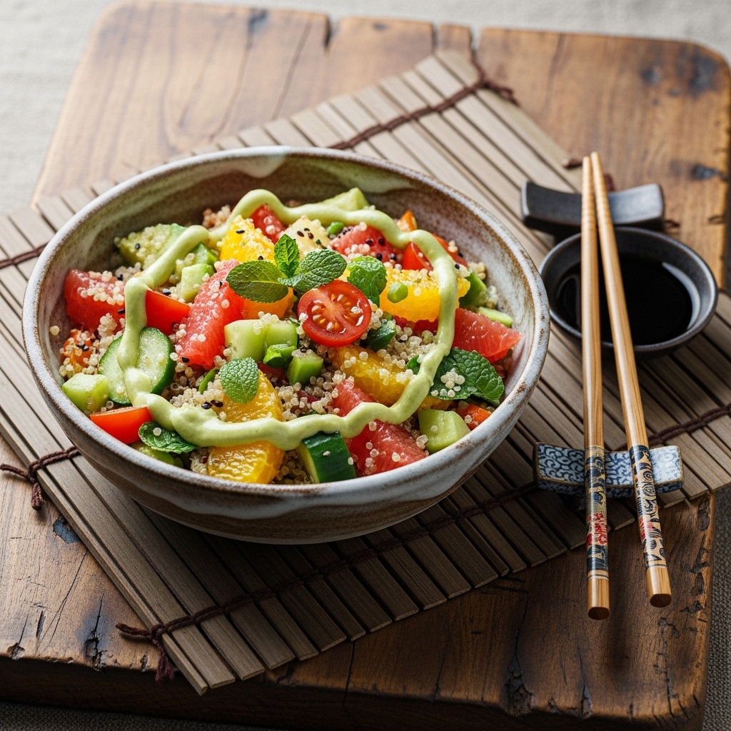 Refreshing Citrus Quinoa Salad with Avocado Dressing