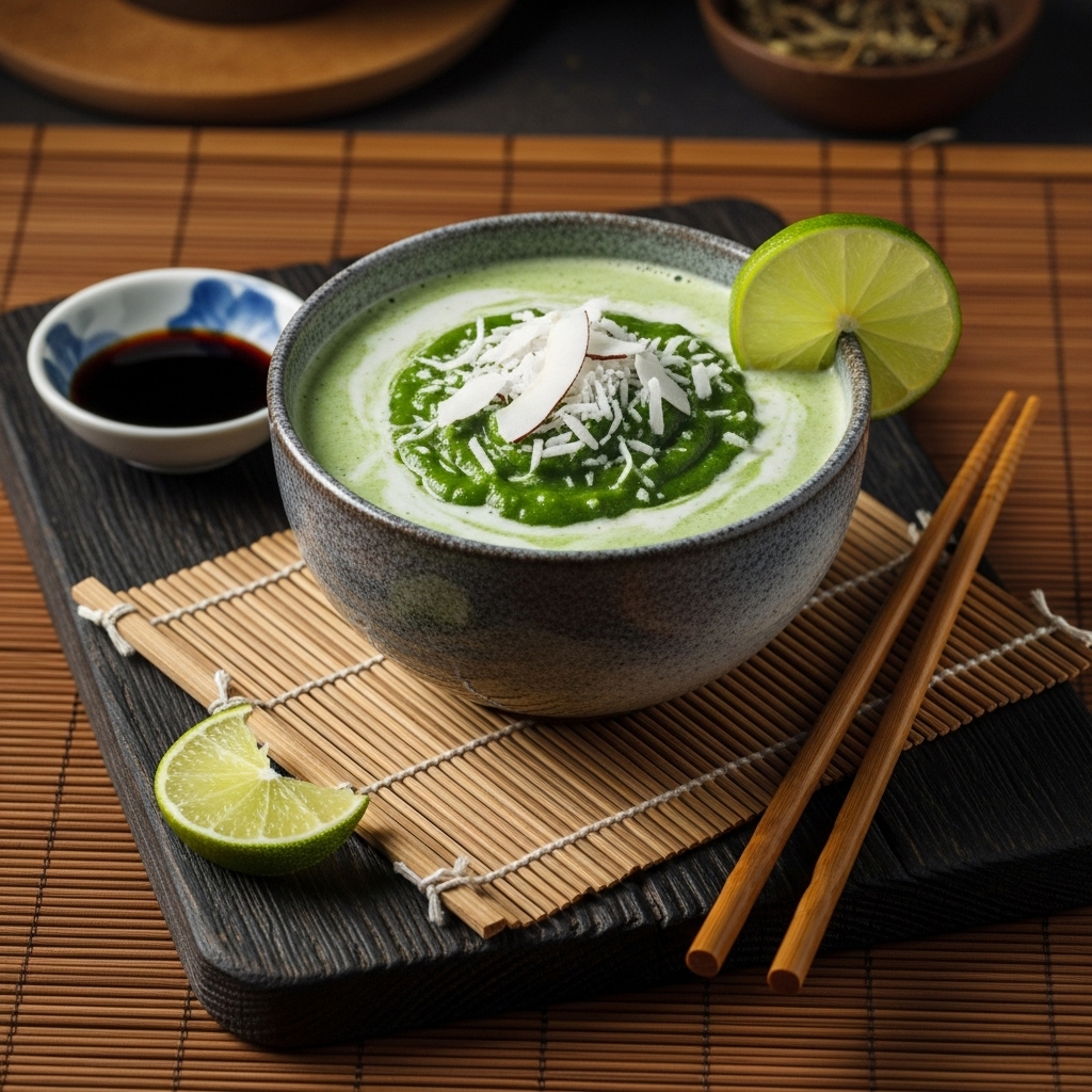 Refreshing Thai Coconut Green Smoothie (Low-Carb)