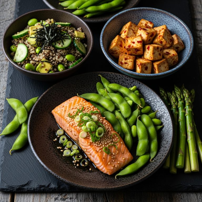 Rejuvenating Japanese Dinner for High-Protein Diet