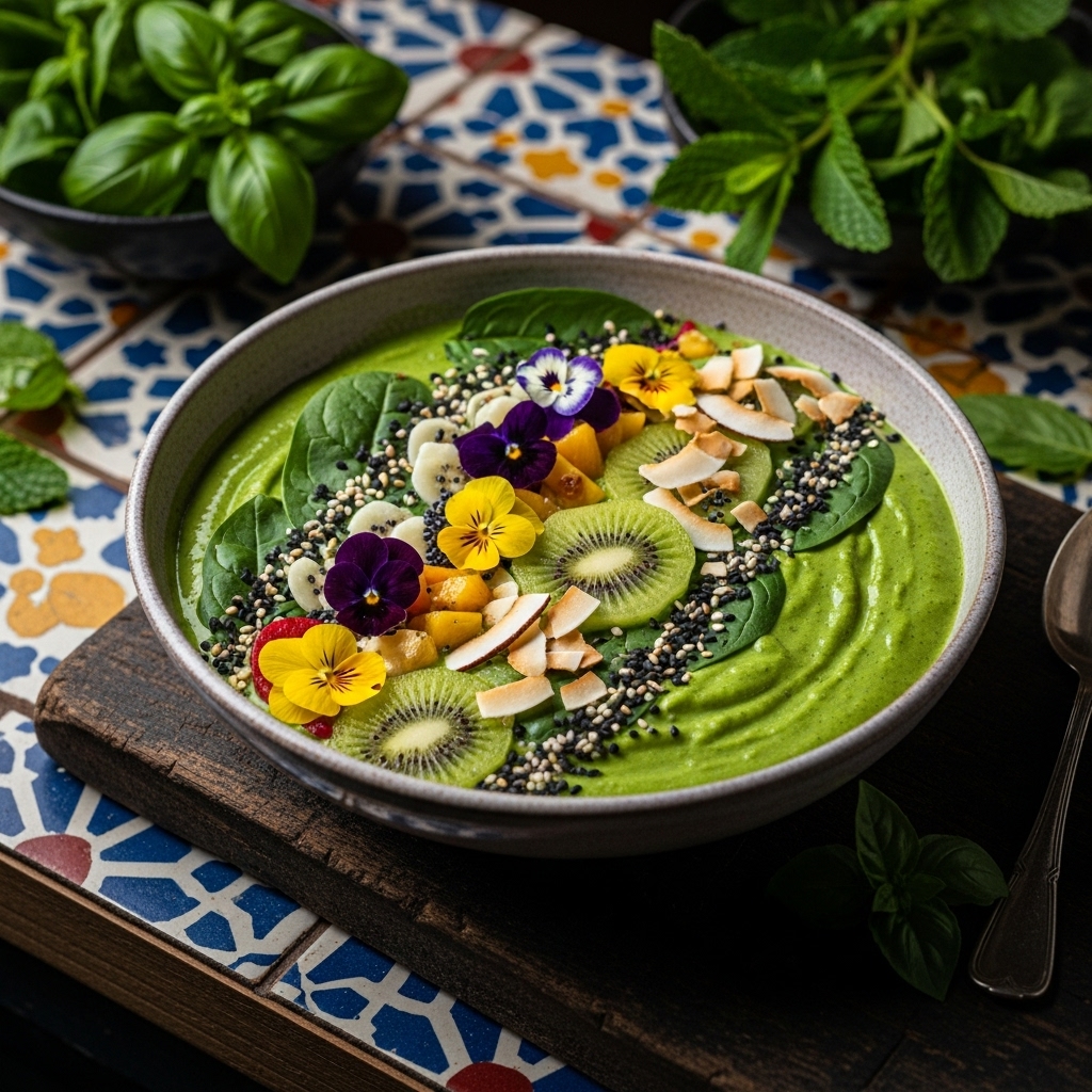 Rejuvenating Japanese Green Smoothie Bowl
