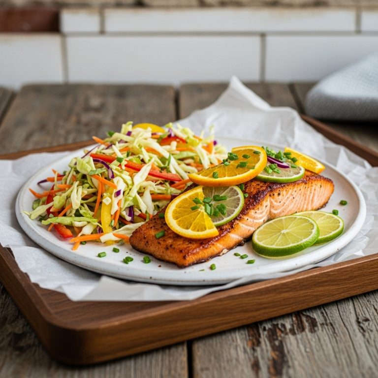 Rejuvenating Japanese Paleo Dinner: Sparkling Citrus Salmon with Zesty Slaw