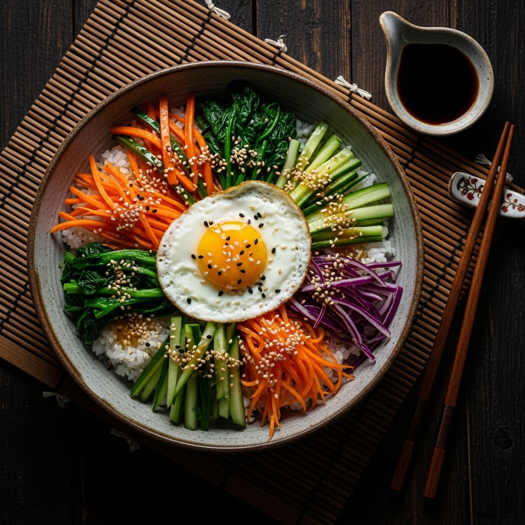 Rejuvenating Korean Rice Bowl with Citrus Soy Dressing