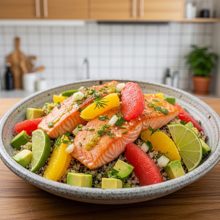 Rejuvenating Salmon Citrus Bowl with Quinoa & Avocado