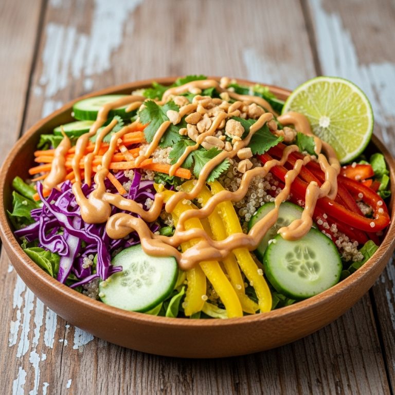 Rejuvenating Thai Quinoa Salad with Peanut Lime Dressing