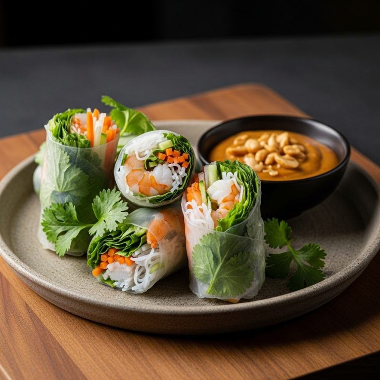 Rejuvenating Vietnamese Spring Rolls with Peanut Dipping Sauce