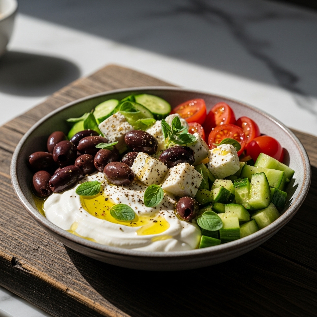 Revitalizing Greek Breakfast Bowl for Keto Diet