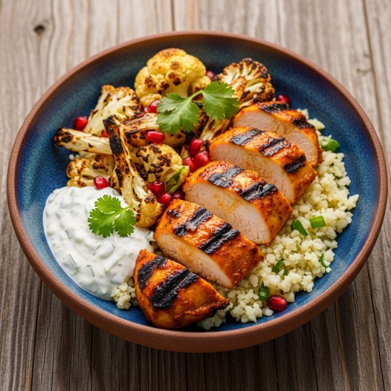 Revitalizing Indian Bowl with Grilled Chicken & Cauliflower Rice