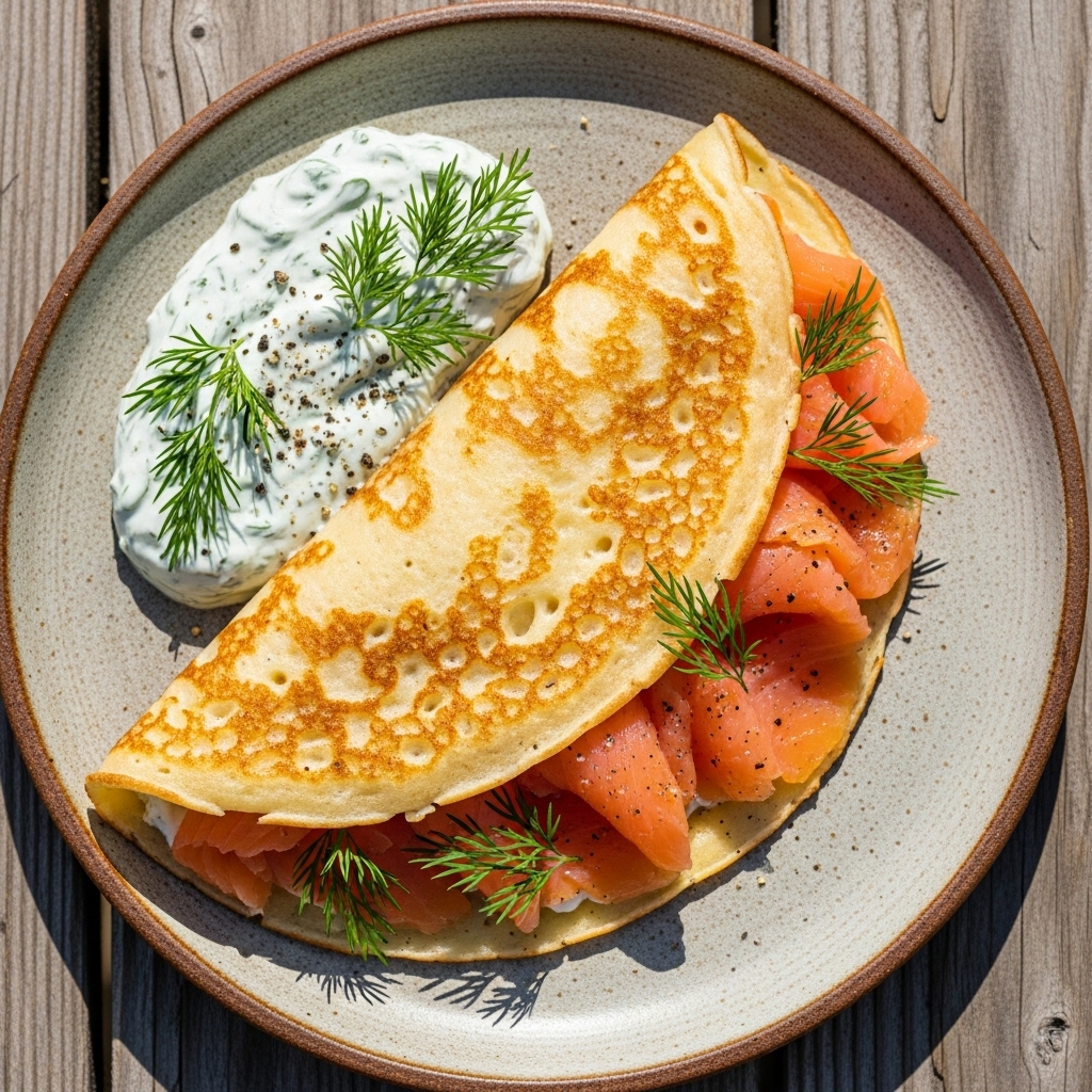 Russian Brunch Feast: Gluten-Free Blini with Smoked Salmon and Crème Fraîche