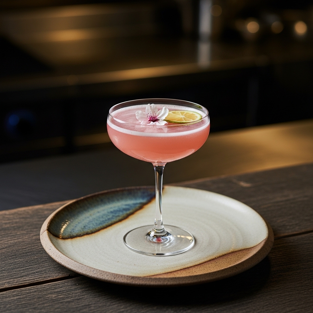 Sakura Blossom Fizz Cocktail