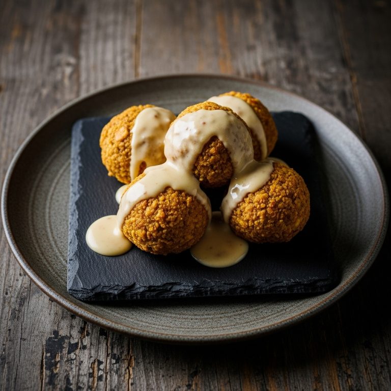 Scottish Paleo Haggis Bonbons with Whisky Cream Sauce