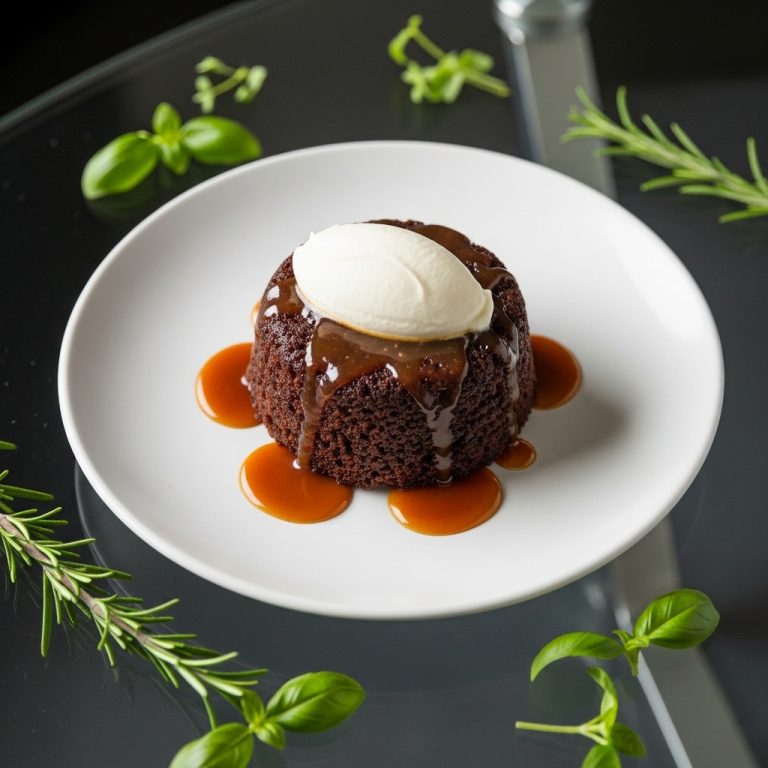 Scottish Sticky Date Pudding with Caramel Sauce & Whipped Cream