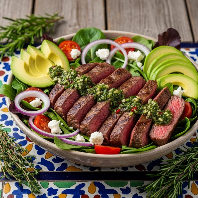 Scrumptious Argentinian Grilled Chimichurri Steak Salad (Keto-Friendly)