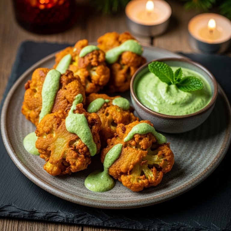 Scrumptious Gluten-Free Indian Snack: Cauliflower Pakoras With Mint Chutney