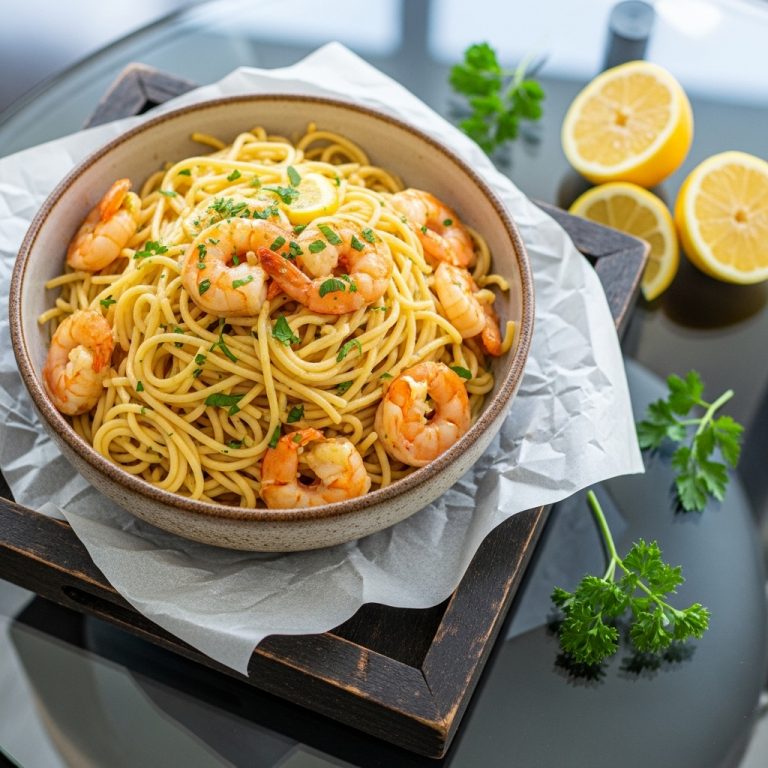 Scrumptious Gluten-Free Shrimp Scampi Pasta Bowl with Lemon-Garlic Sauce