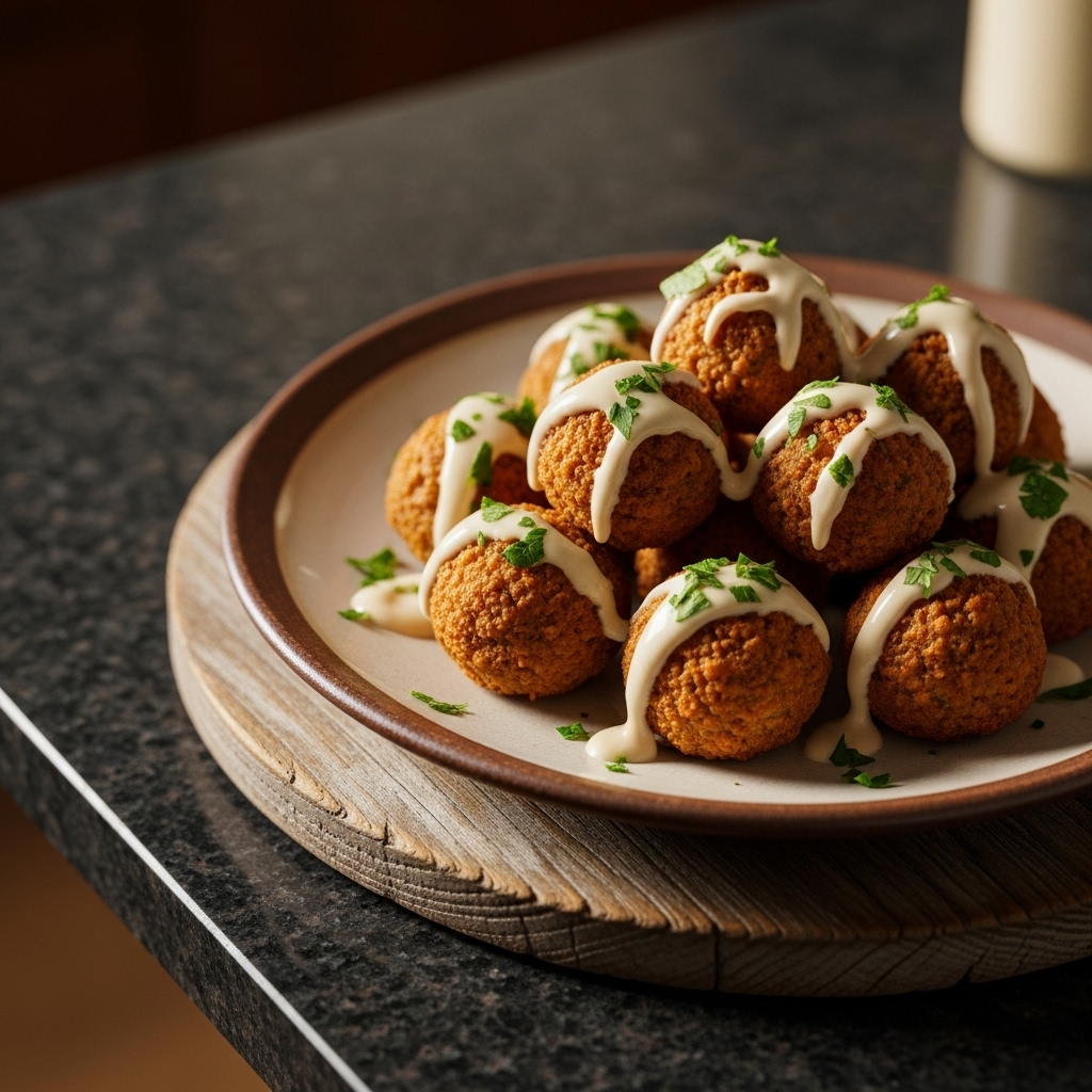 Scrumptious Israeli Gluten-Free Falafel Bites with Tahini Drizzle