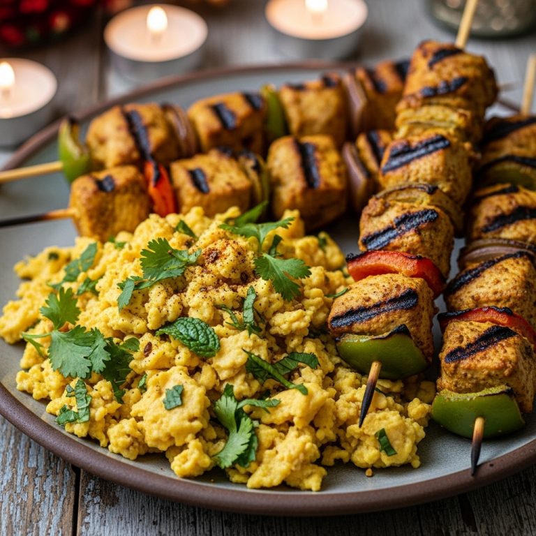 Scrumptious Paleo Pakistani Breakfast Platter – Aromatic Eggs & Herbed Spiced Chicken Skewers
