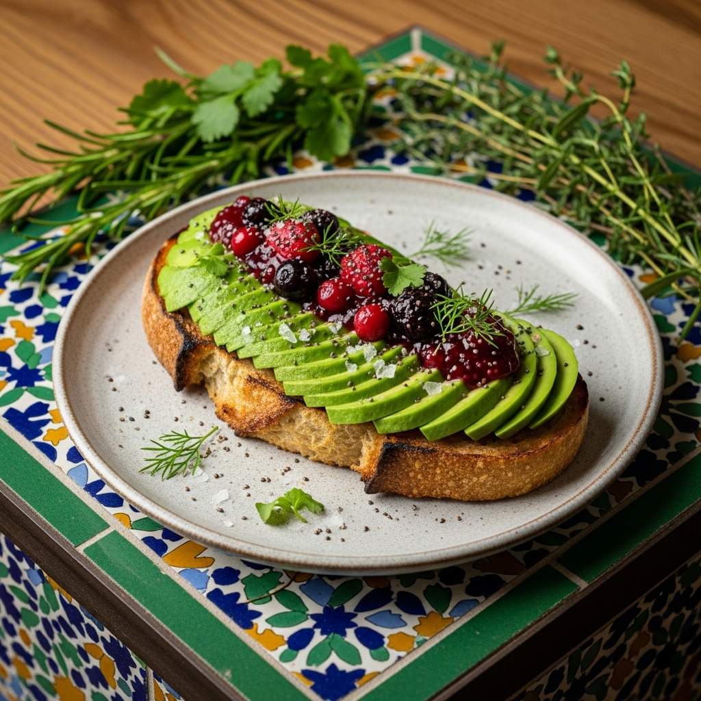 Scrumptious Vegan Avocado Toast with Mixed Berry Chia Seed Jam