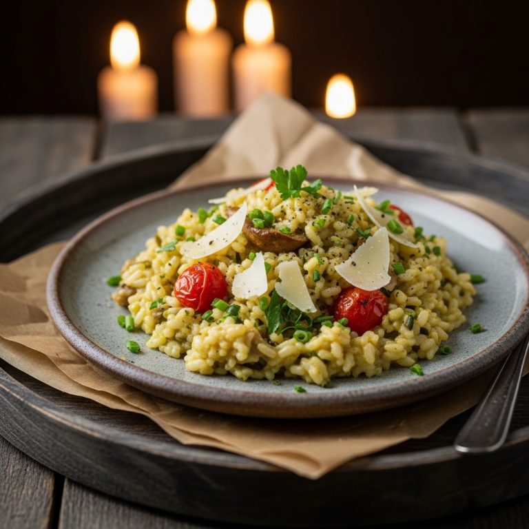 “Scrumptious Veggie Risotto with Truffle Oil”