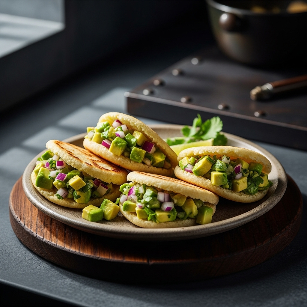 Scrumptious Venezuelan Arepas with Mouthwatering Avocado Salsa for Vegetarians