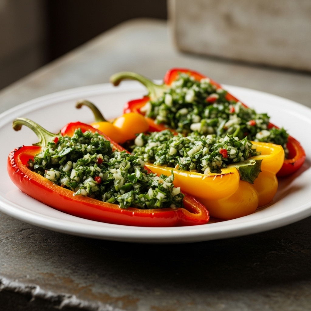 “Sensational Vegan Argentine Chimichurri Stuffed Bell Peppers – A Cinematic Culinary Adventure”